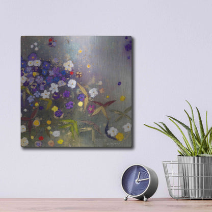 Luxe Metal Art 'Gardens in the Mist IX' by Aleah Koury, Metal Wall Art,12x12