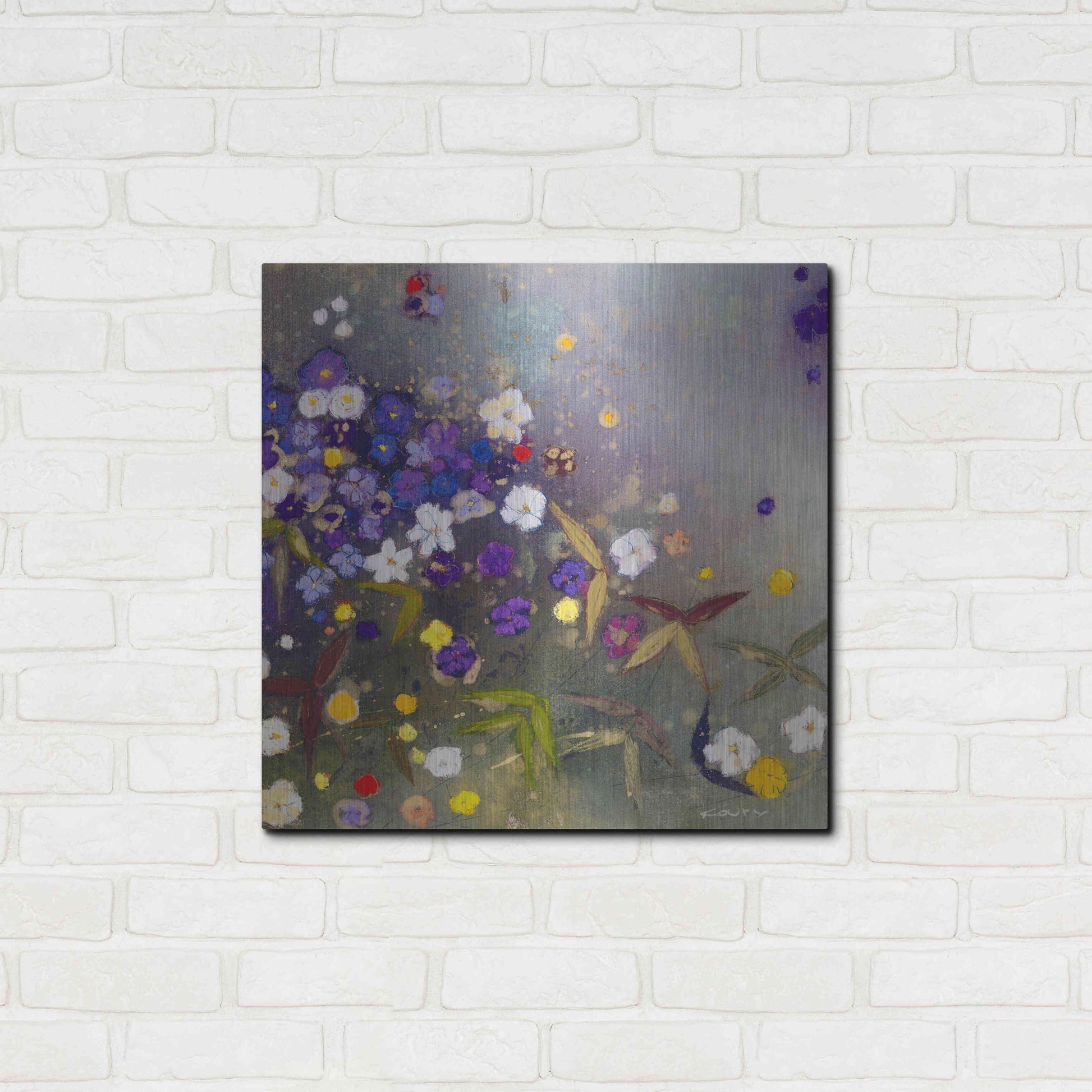 Luxe Metal Art 'Gardens in the Mist IX' by Aleah Koury, Metal Wall Art,24x24