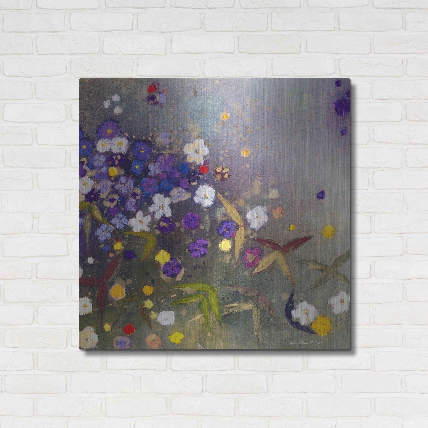 Luxe Metal Art 'Gardens in the Mist IX' by Aleah Koury, Metal Wall Art,36x36