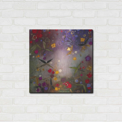 Luxe Metal Art 'Gardens in the Mist V' by Aleah Koury, Metal Wall Art,24x24