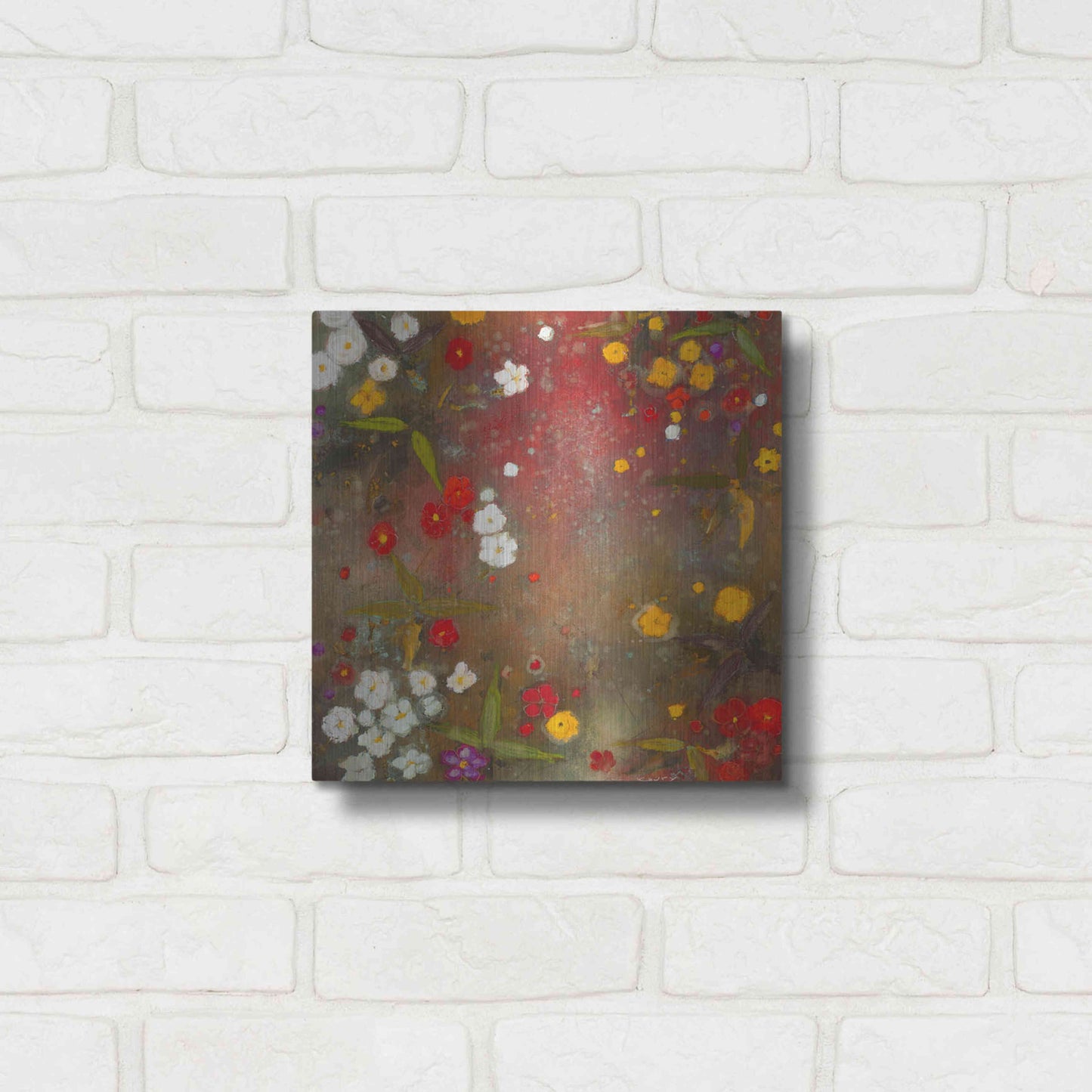 Luxe Metal Art 'Gardens in the Mist VI' by Aleah Koury, Metal Wall Art,12x12