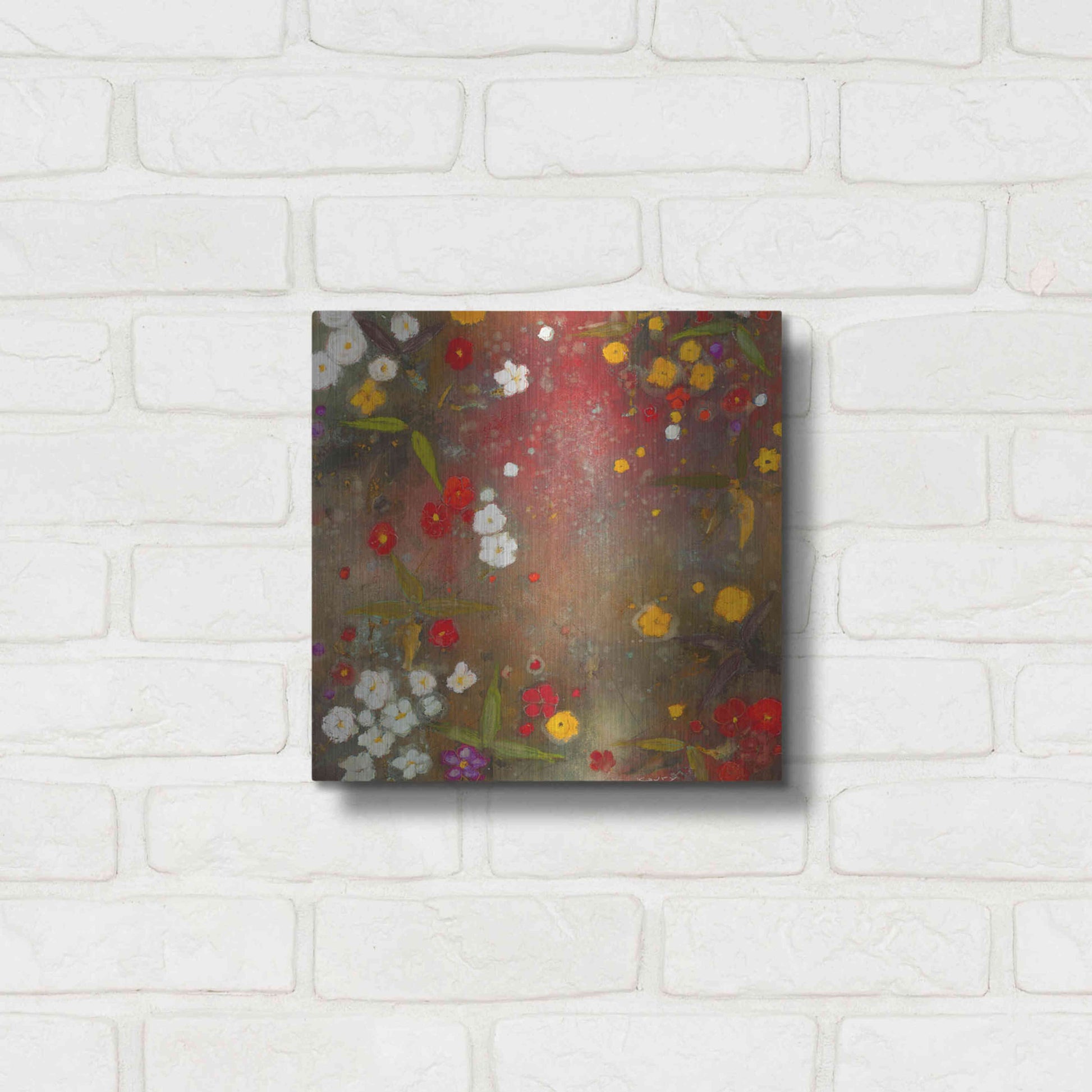 Luxe Metal Art 'Gardens in the Mist VI' by Aleah Koury, Metal Wall Art,12x12