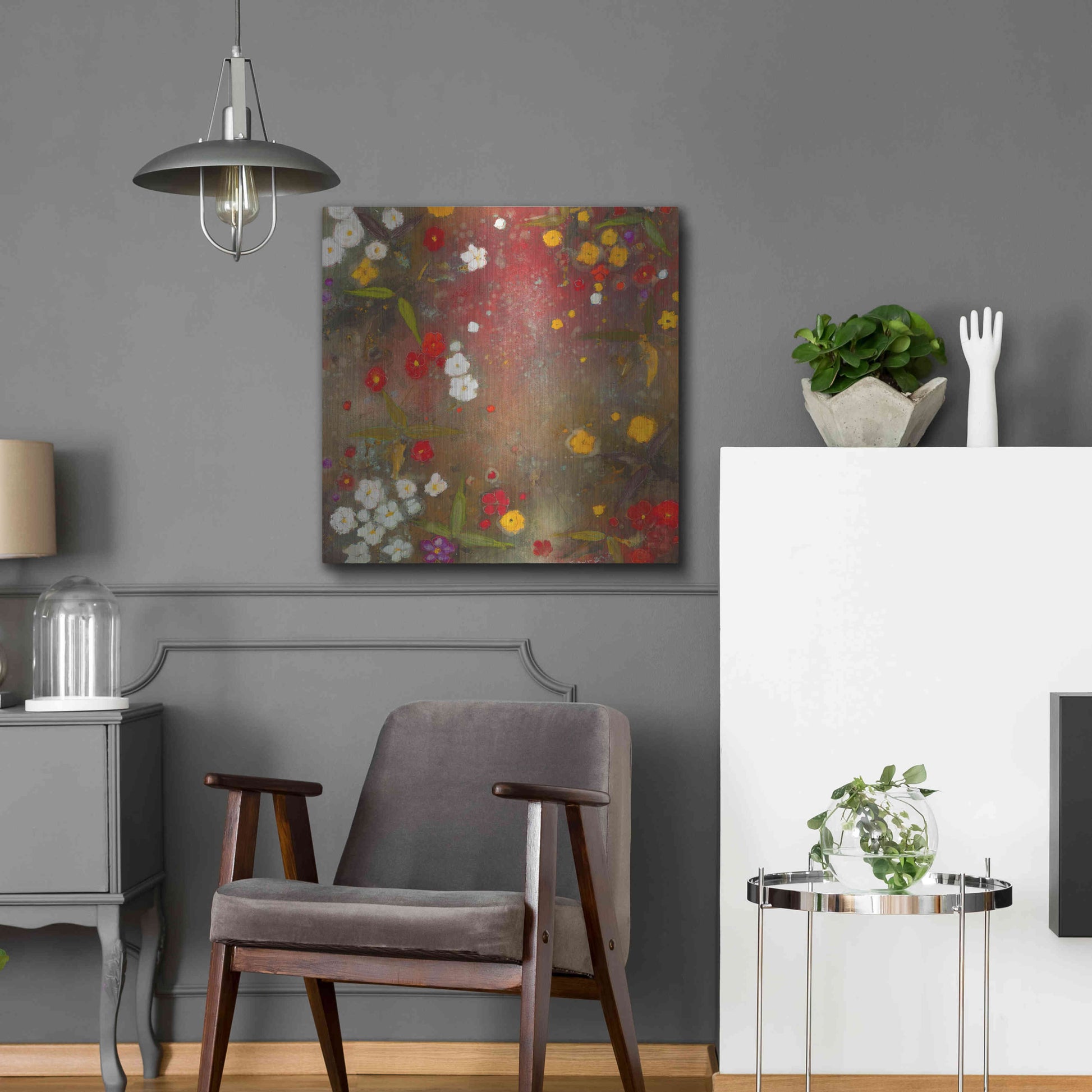 Luxe Metal Art 'Gardens in the Mist VI' by Aleah Koury, Metal Wall Art,24x24