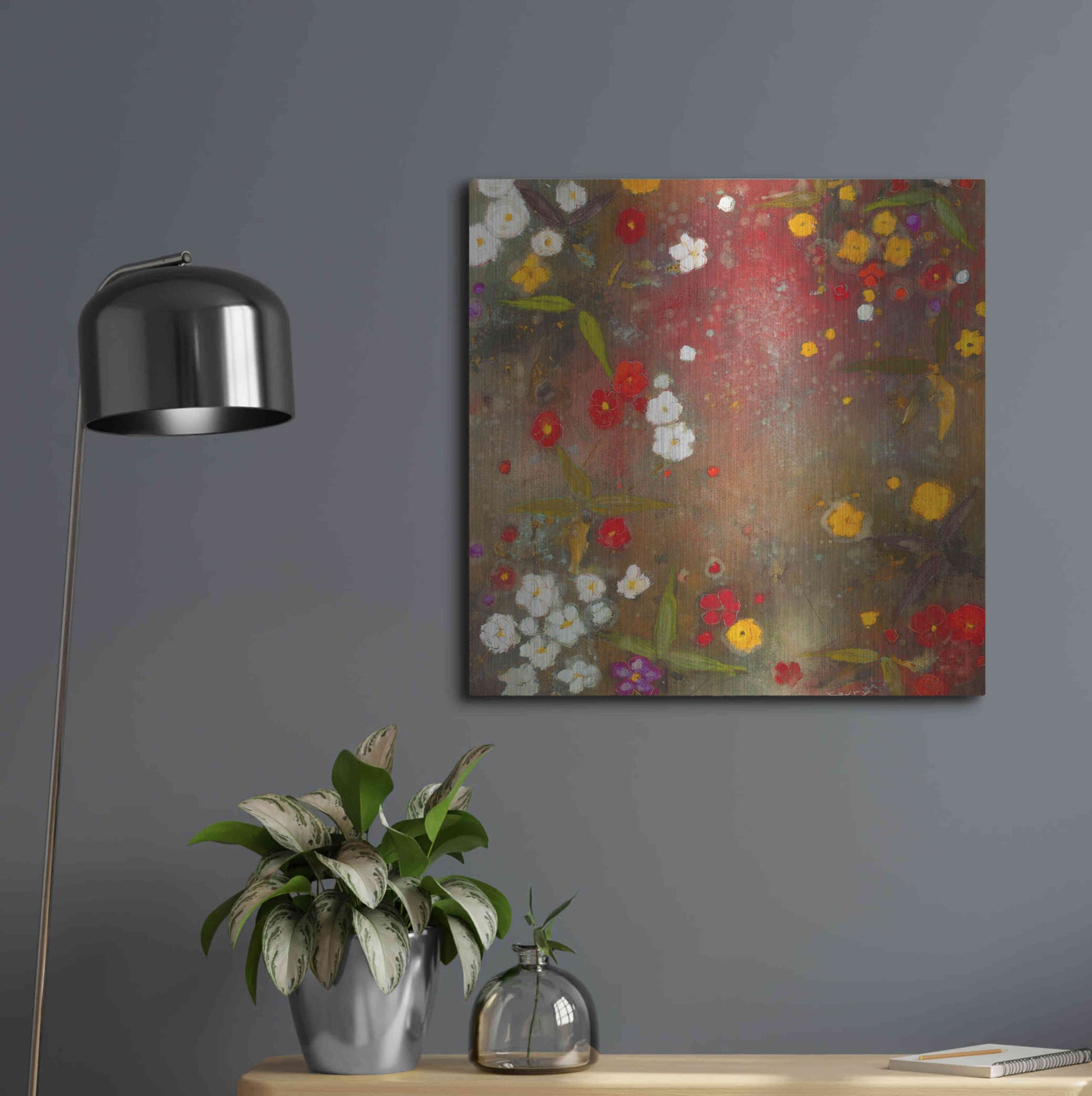 Luxe Metal Art 'Gardens in the Mist VI' by Aleah Koury, Metal Wall Art,24x24