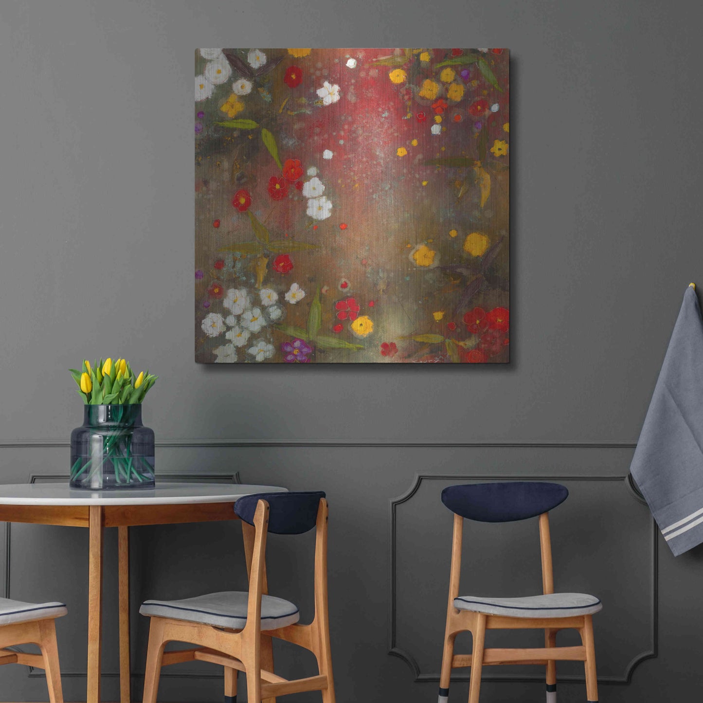 Luxe Metal Art 'Gardens in the Mist VI' by Aleah Koury, Metal Wall Art,36x36