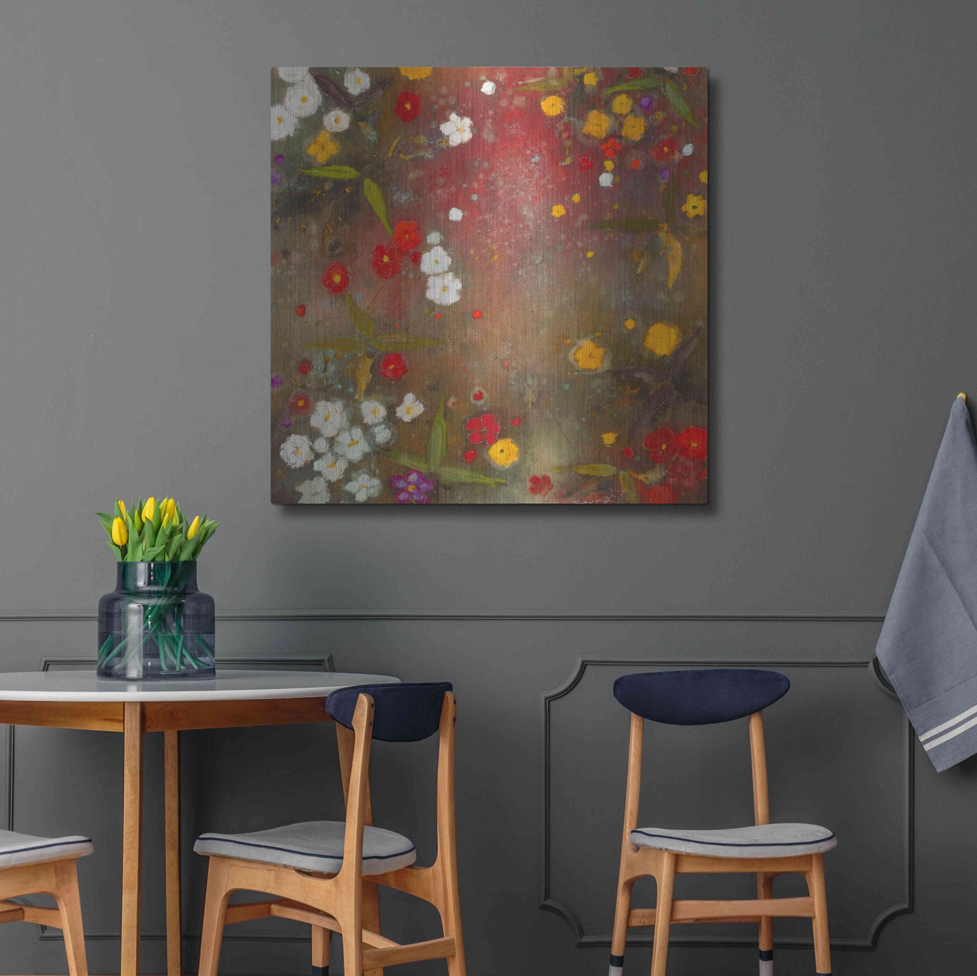 Luxe Metal Art 'Gardens in the Mist VI' by Aleah Koury, Metal Wall Art,36x36