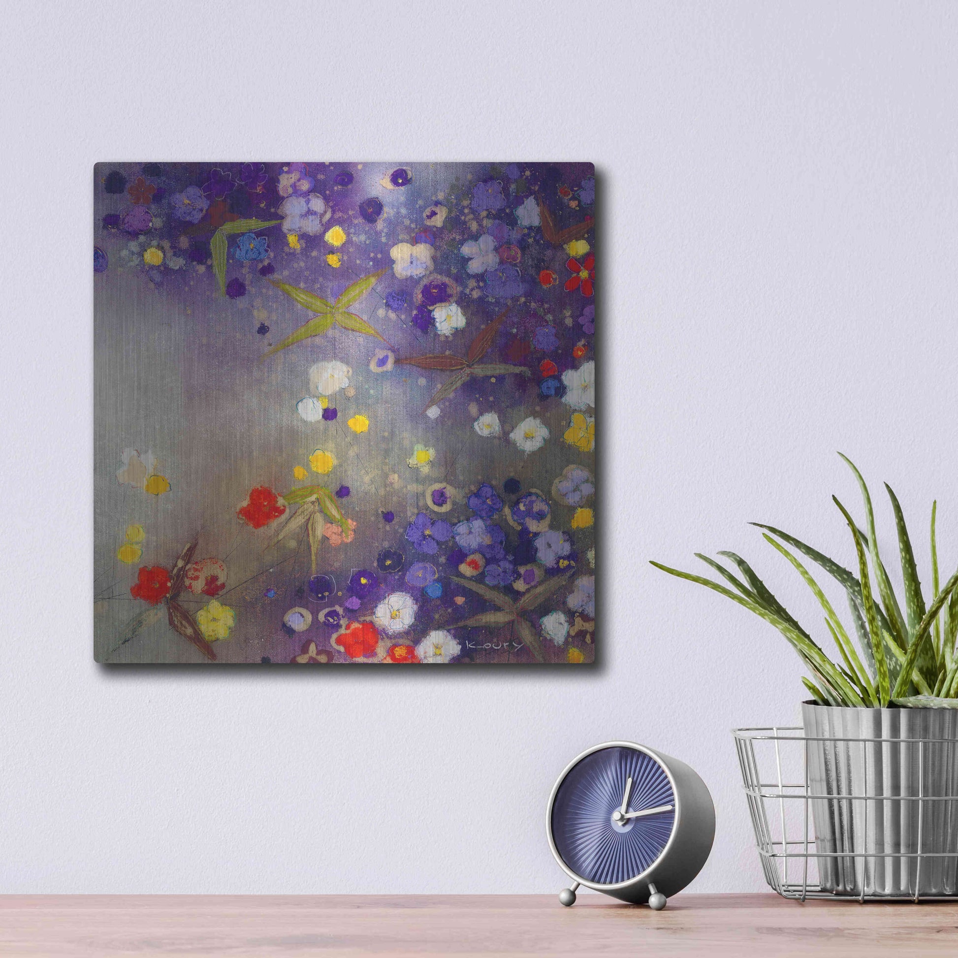 Luxe Metal Art 'Gardens in the Mist X' by Aleah Koury, Metal Wall Art,12x12