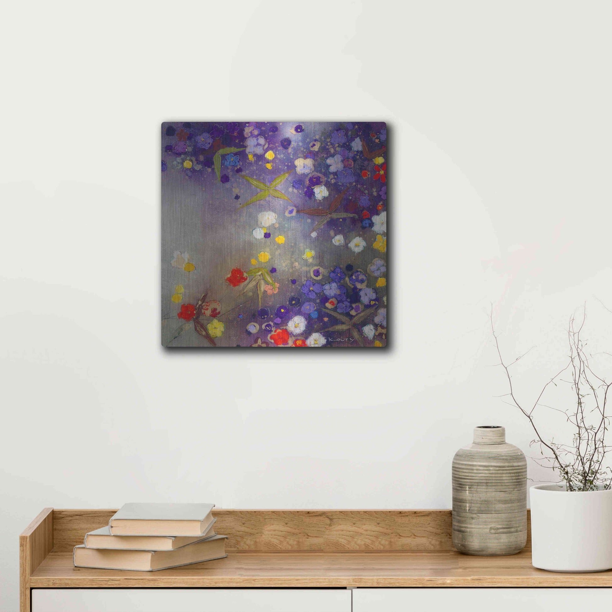 Luxe Metal Art 'Gardens in the Mist X' by Aleah Koury, Metal Wall Art,12x12