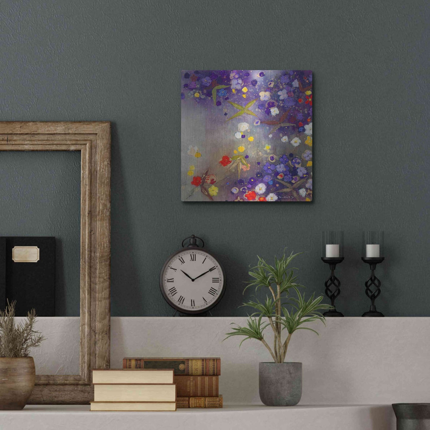 Luxe Metal Art 'Gardens in the Mist X' by Aleah Koury, Metal Wall Art,12x12