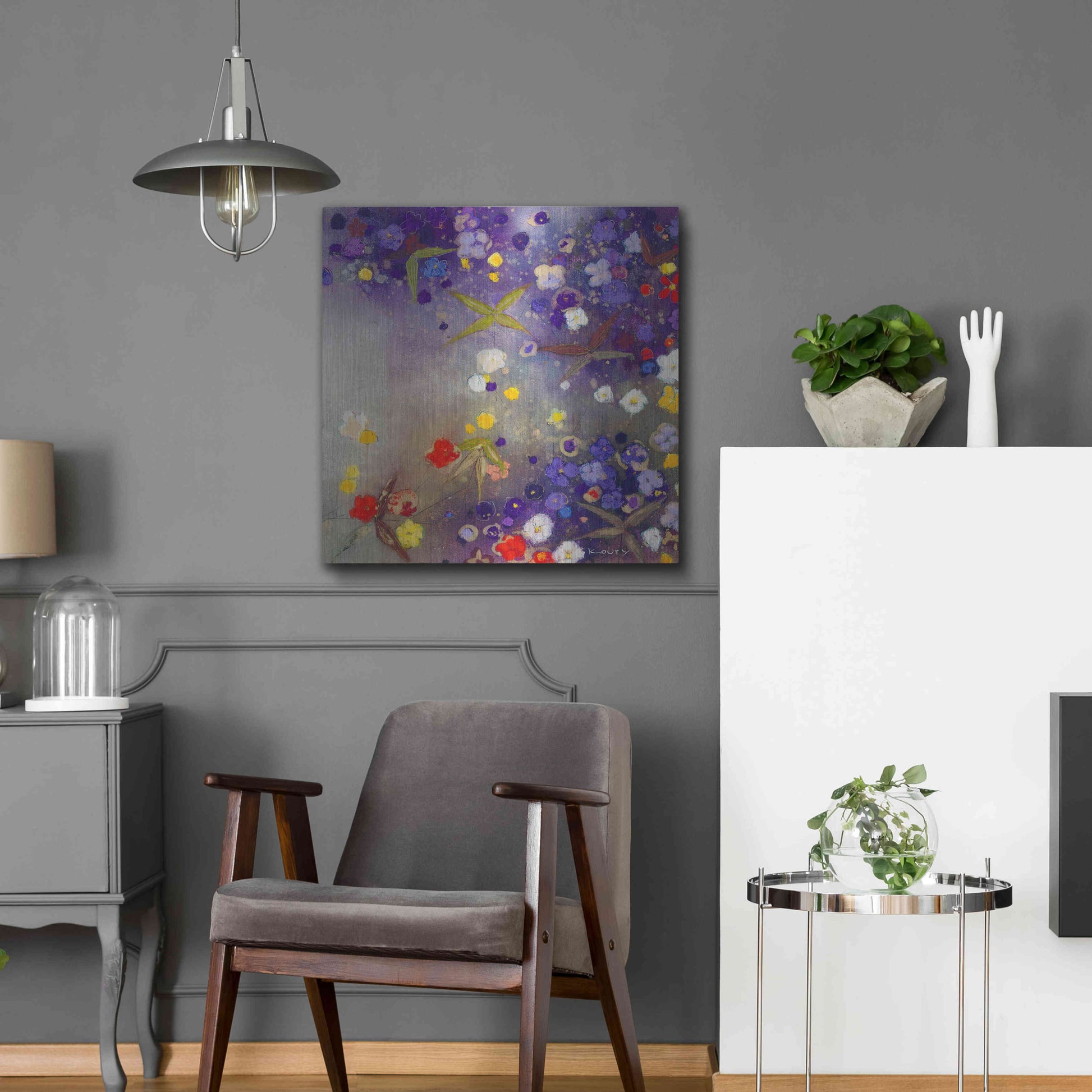 Luxe Metal Art 'Gardens in the Mist X' by Aleah Koury, Metal Wall Art,24x24