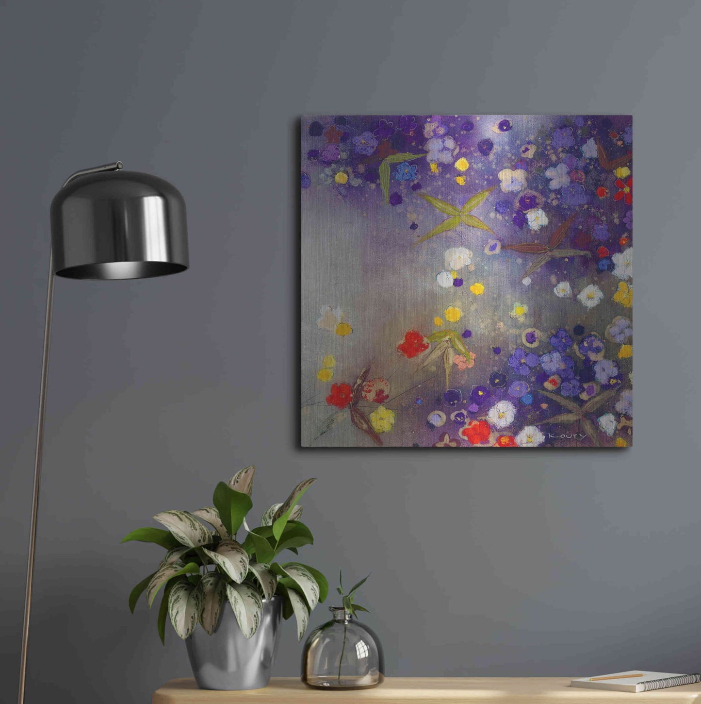 Luxe Metal Art 'Gardens in the Mist X' by Aleah Koury, Metal Wall Art,24x24