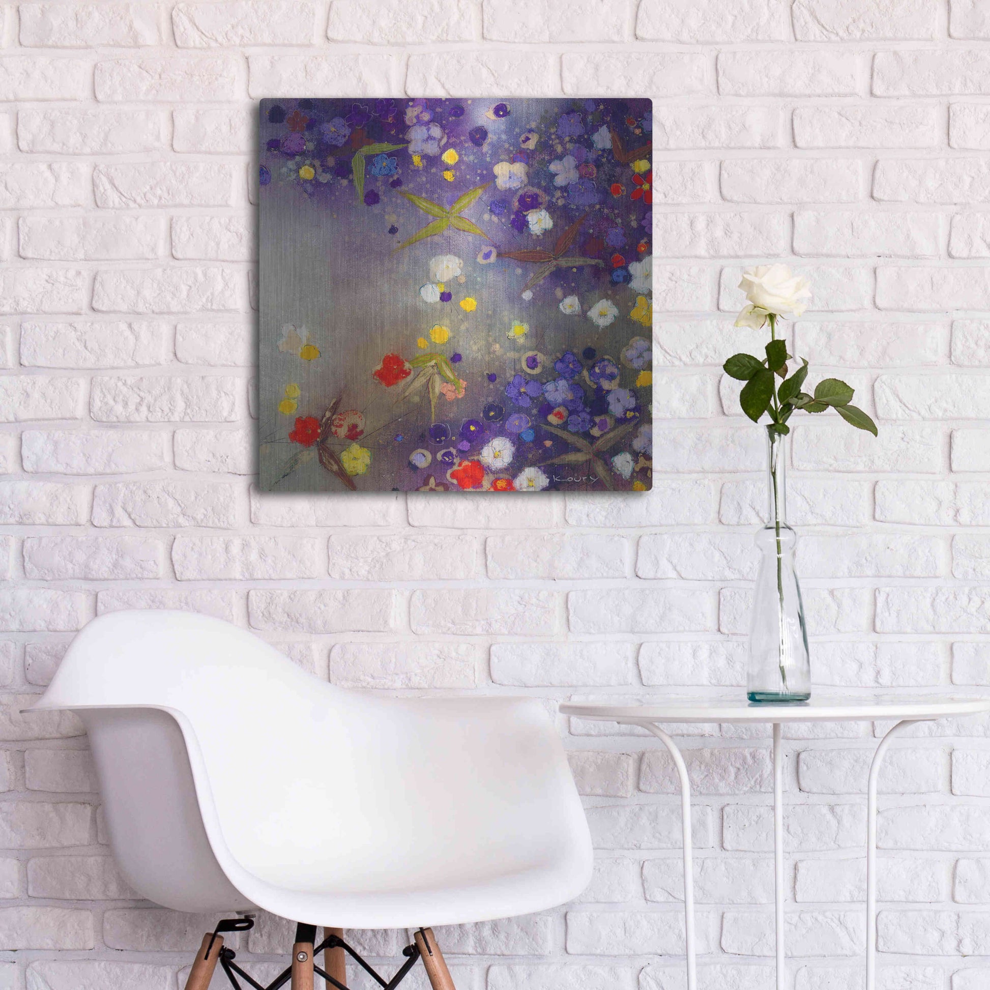 Luxe Metal Art 'Gardens in the Mist X' by Aleah Koury, Metal Wall Art,24x24