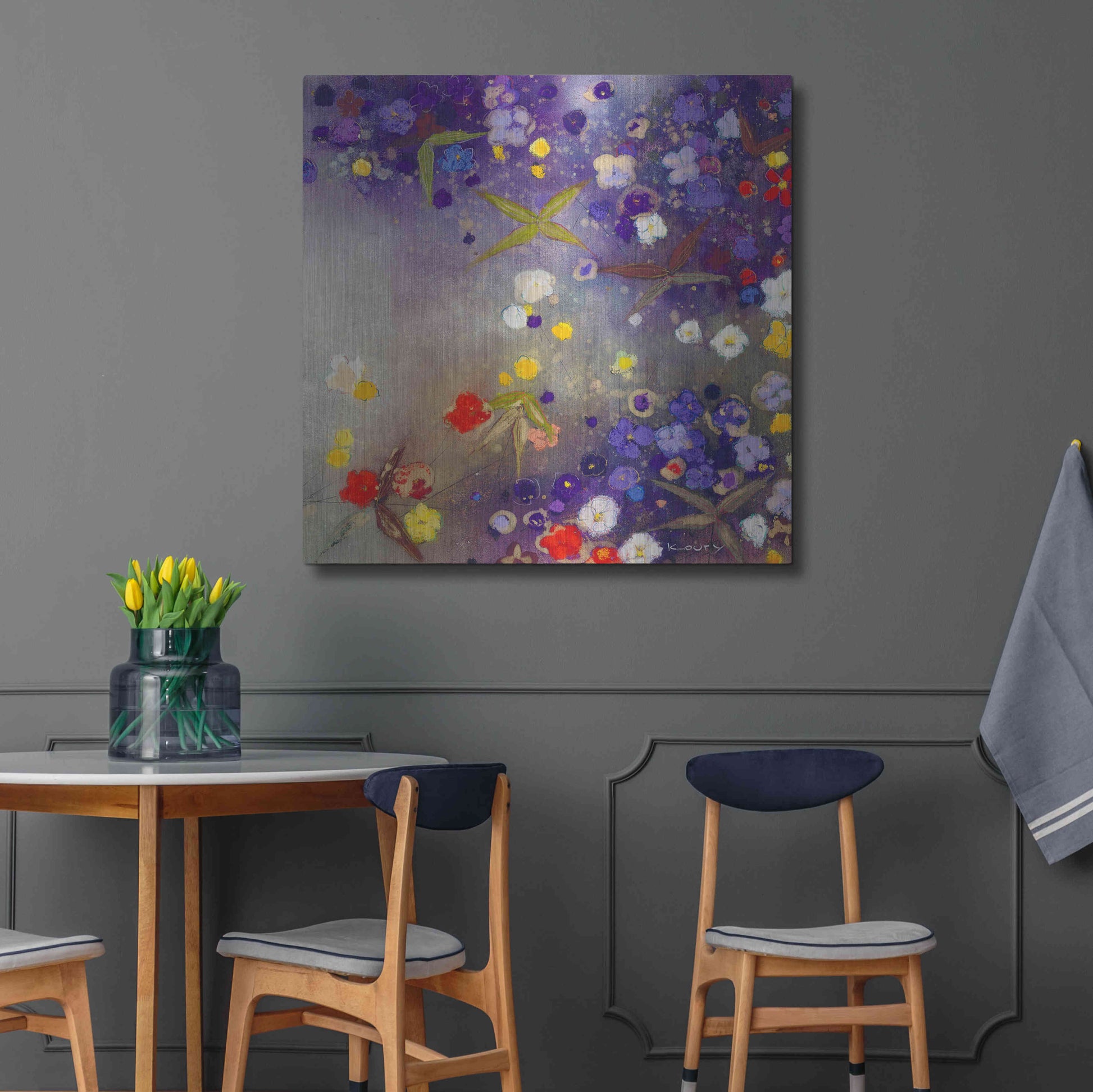 Luxe Metal Art 'Gardens in the Mist X' by Aleah Koury, Metal Wall Art,36x36