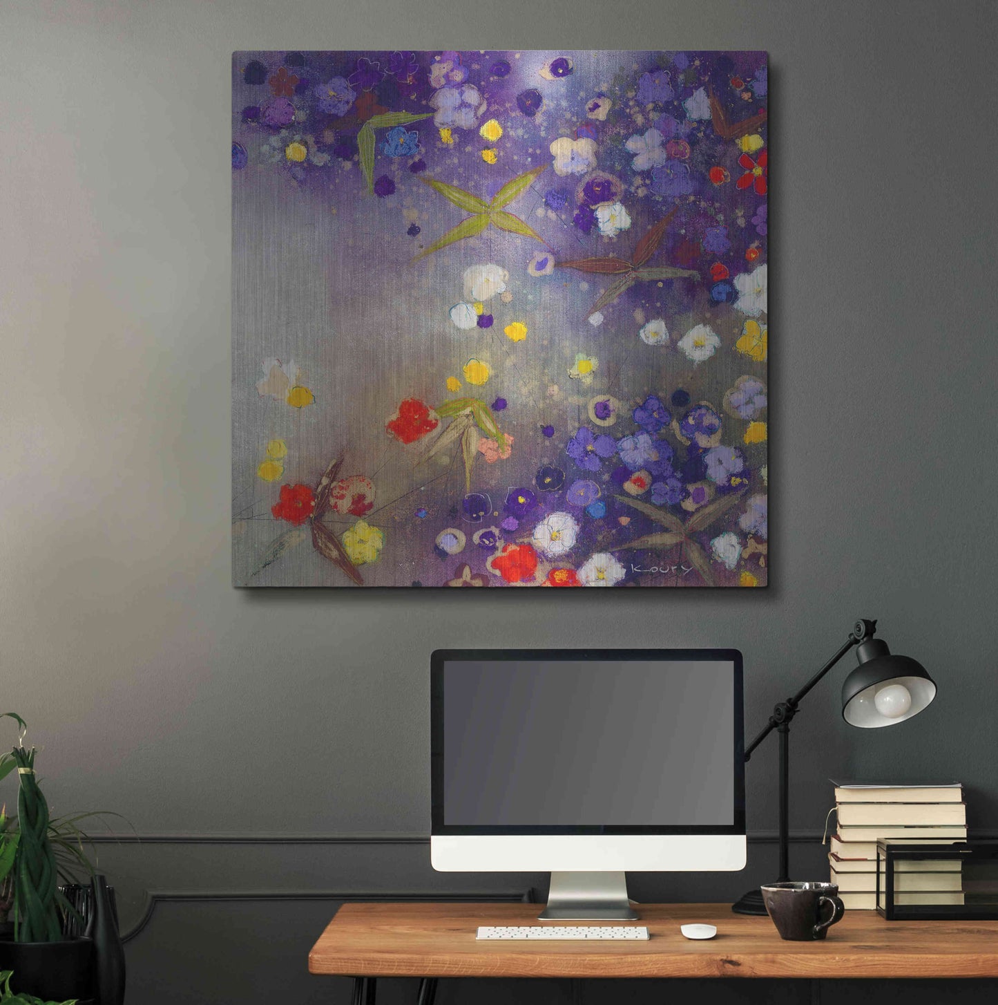 Luxe Metal Art 'Gardens in the Mist X' by Aleah Koury, Metal Wall Art,36x36