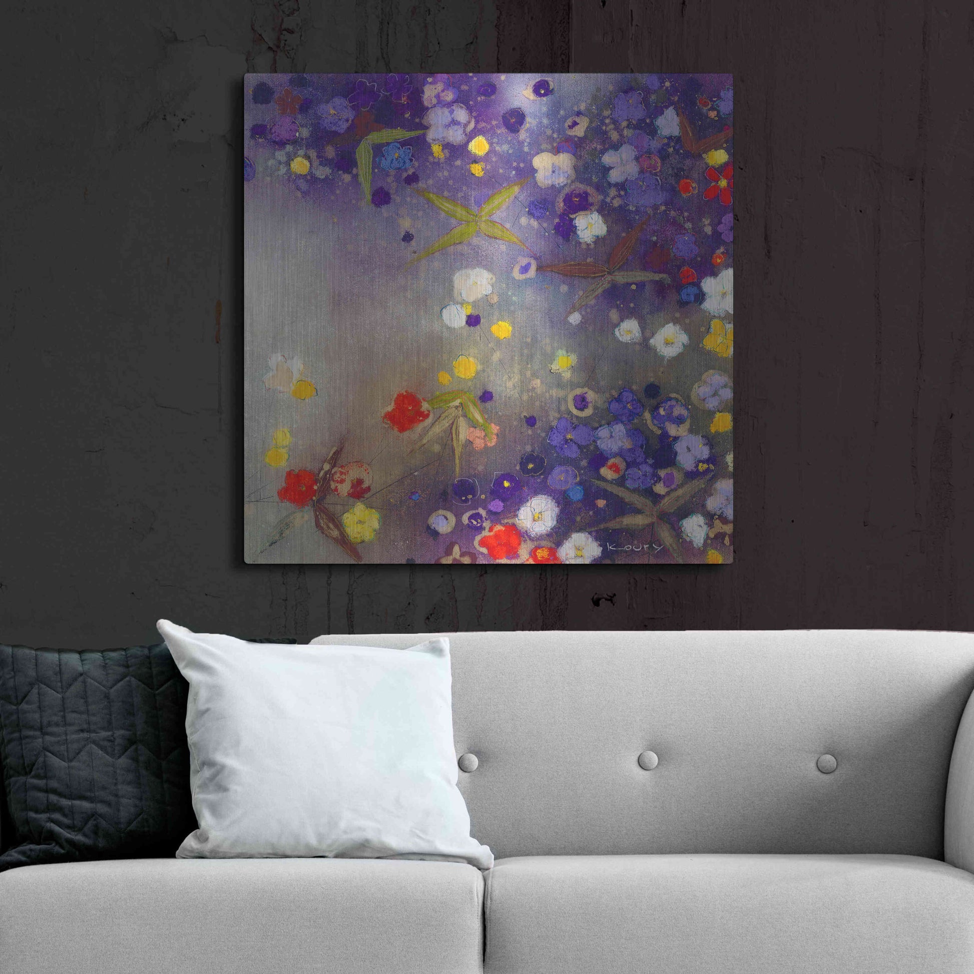Luxe Metal Art 'Gardens in the Mist X' by Aleah Koury, Metal Wall Art,36x36