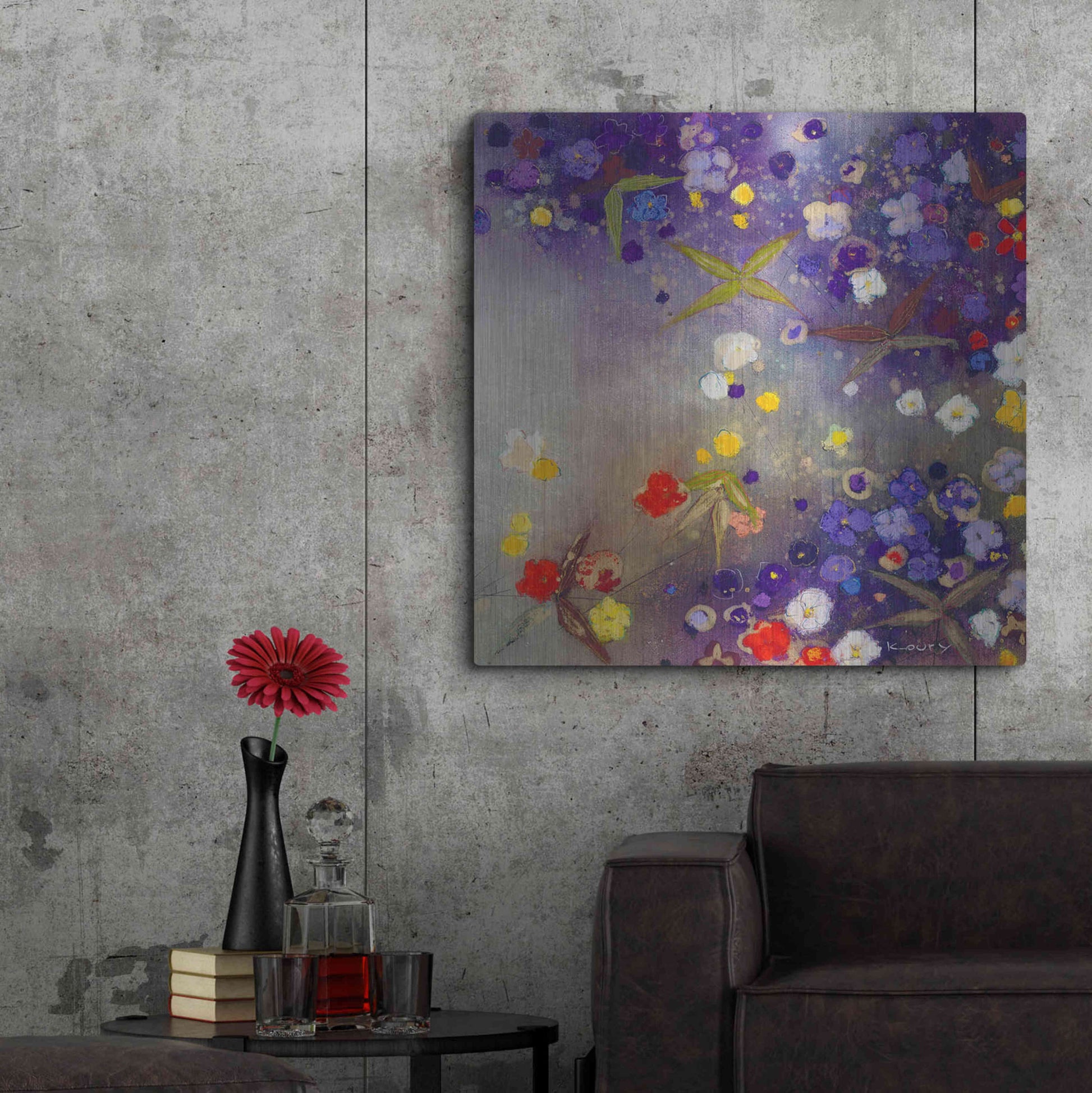 Luxe Metal Art 'Gardens in the Mist X' by Aleah Koury, Metal Wall Art,36x36