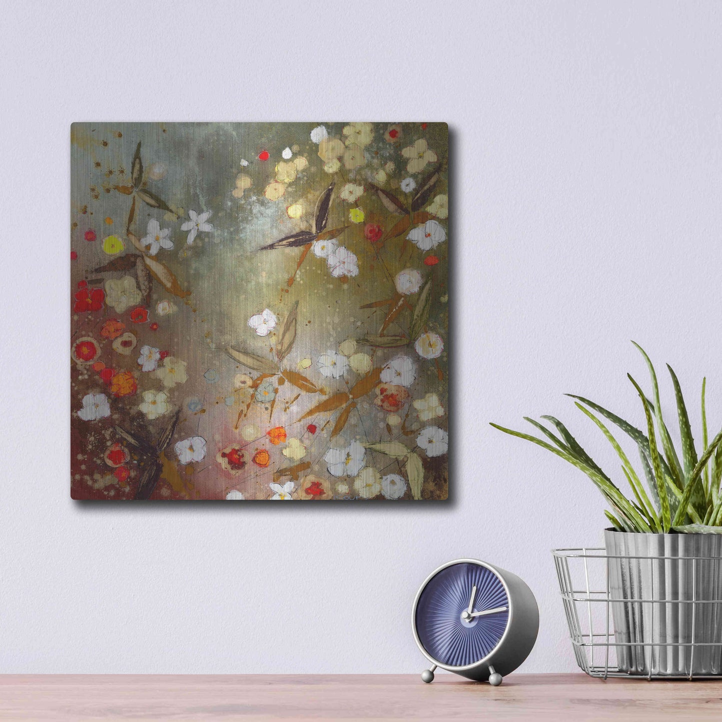 Luxe Metal Art 'Gardens in the Mist XIII' by Aleah Koury, Metal Wall Art,12x12