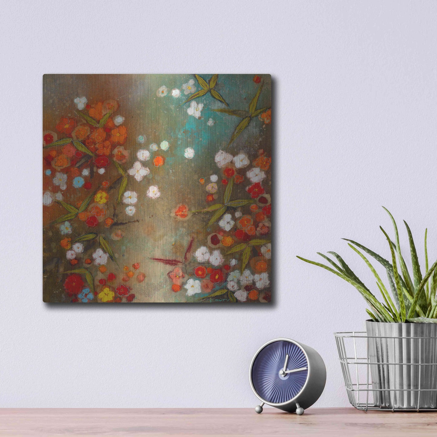 Luxe Metal Art 'Gardens in the Mist XIV' by Aleah Koury, Metal Wall Art,12x12