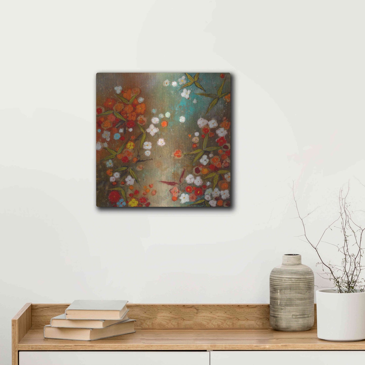 Luxe Metal Art 'Gardens in the Mist XIV' by Aleah Koury, Metal Wall Art,12x12