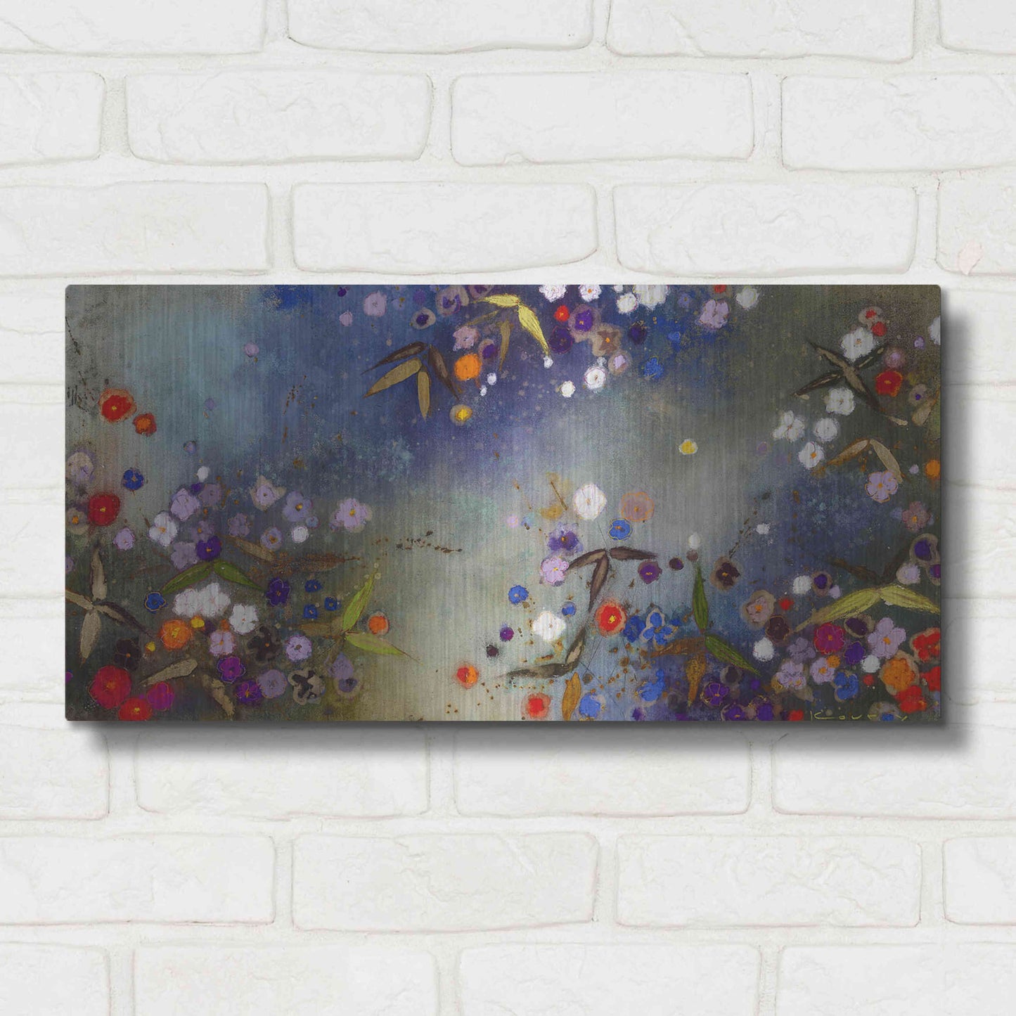 Luxe Metal Art 'Gardens in the Mist XV' by Aleah Koury, Metal Wall Art,24x12