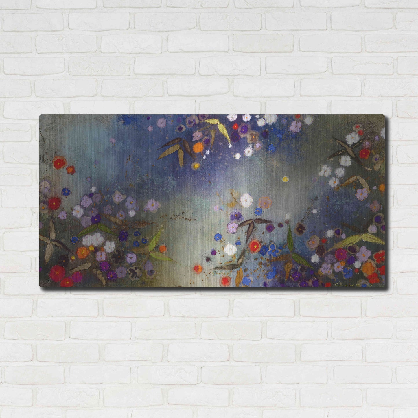 Luxe Metal Art 'Gardens in the Mist XV' by Aleah Koury, Metal Wall Art,48x24