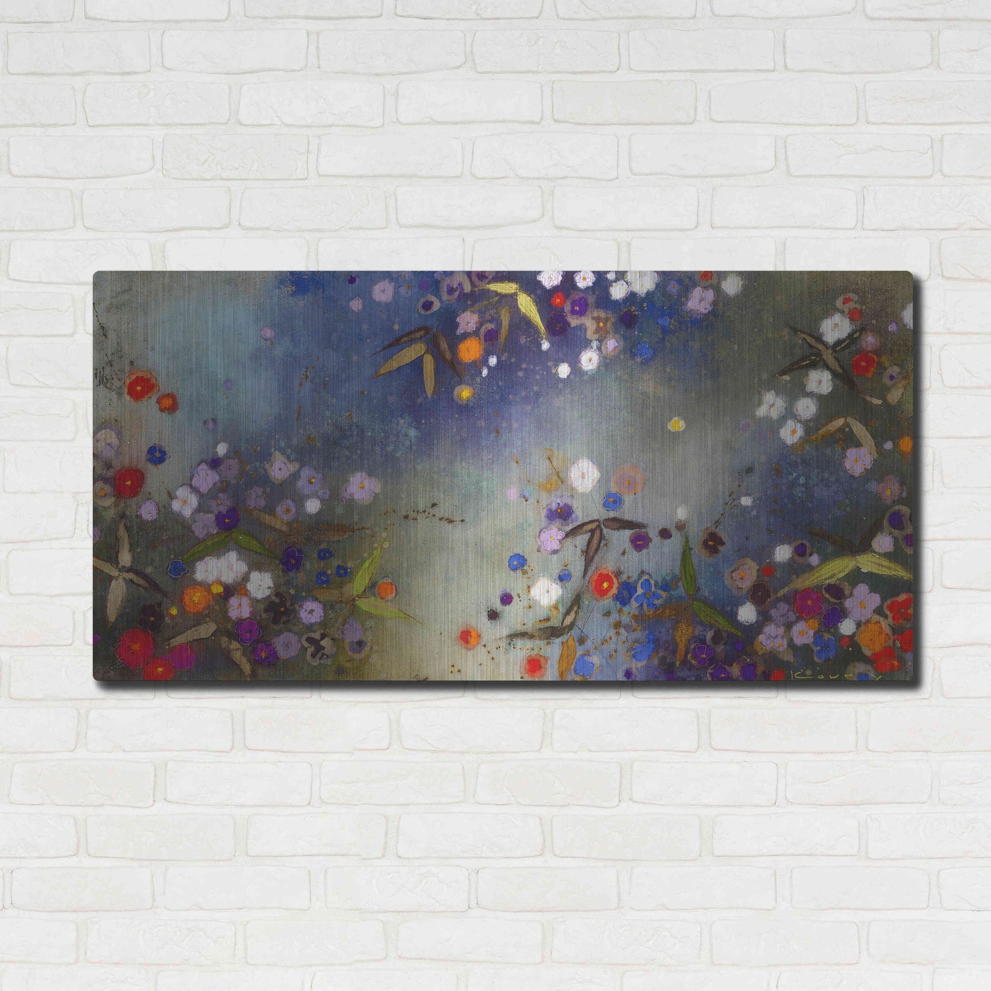 Luxe Metal Art 'Gardens in the Mist XV' by Aleah Koury, Metal Wall Art,48x24