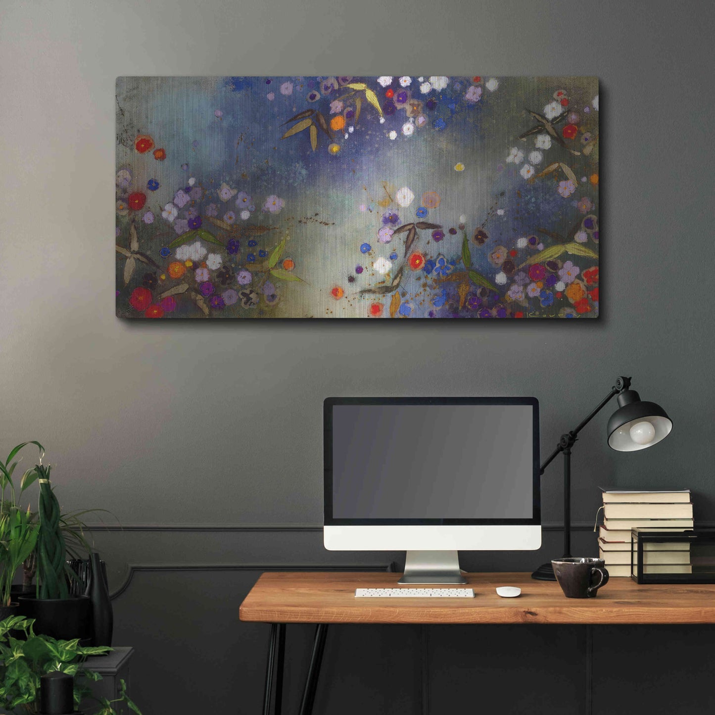 Luxe Metal Art 'Gardens in the Mist XV' by Aleah Koury, Metal Wall Art,48x24