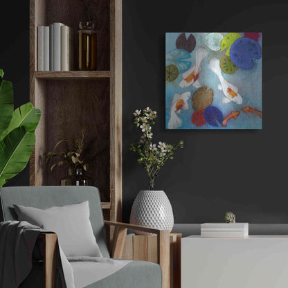 Luxe Metal Art 'Koi 1' by Aleah Koury, Metal Wall Art,24x24