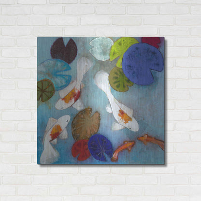 Luxe Metal Art 'Koi 1' by Aleah Koury, Metal Wall Art,36x36