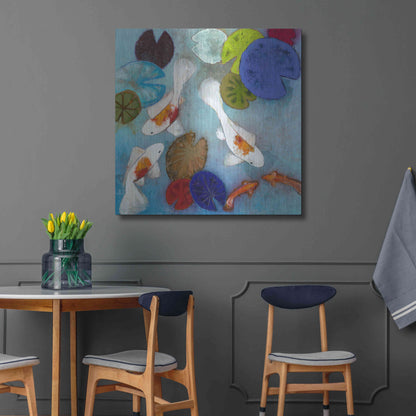 Luxe Metal Art 'Koi 1' by Aleah Koury, Metal Wall Art,36x36