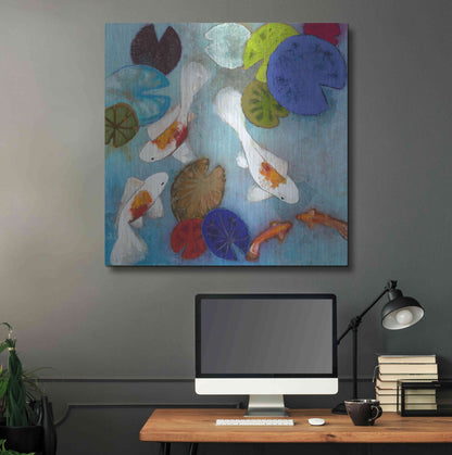 Luxe Metal Art 'Koi 1' by Aleah Koury, Metal Wall Art,36x36