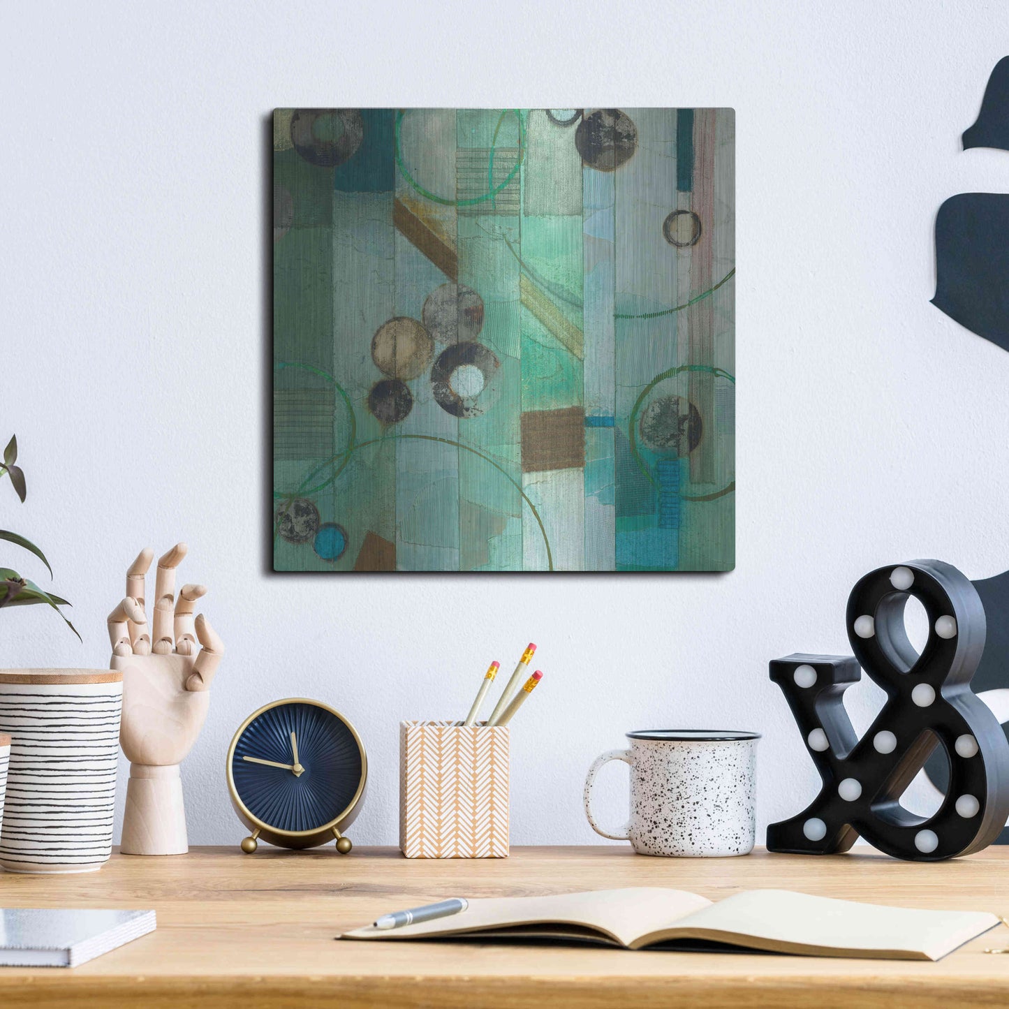 Luxe Metal Art 'Of This World No. 17' by Aleah Koury, Metal Wall Art,12x12