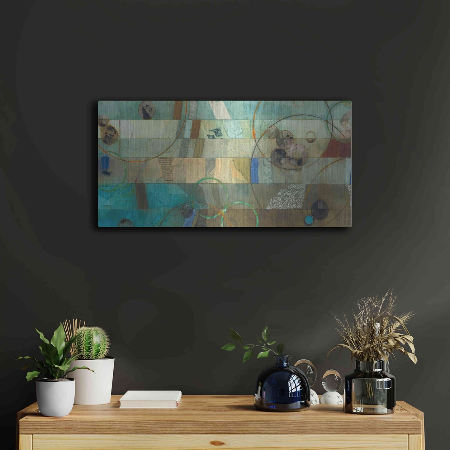 Luxe Metal Art 'Of This World No. 18' by Aleah Koury, Metal Wall Art,24x12