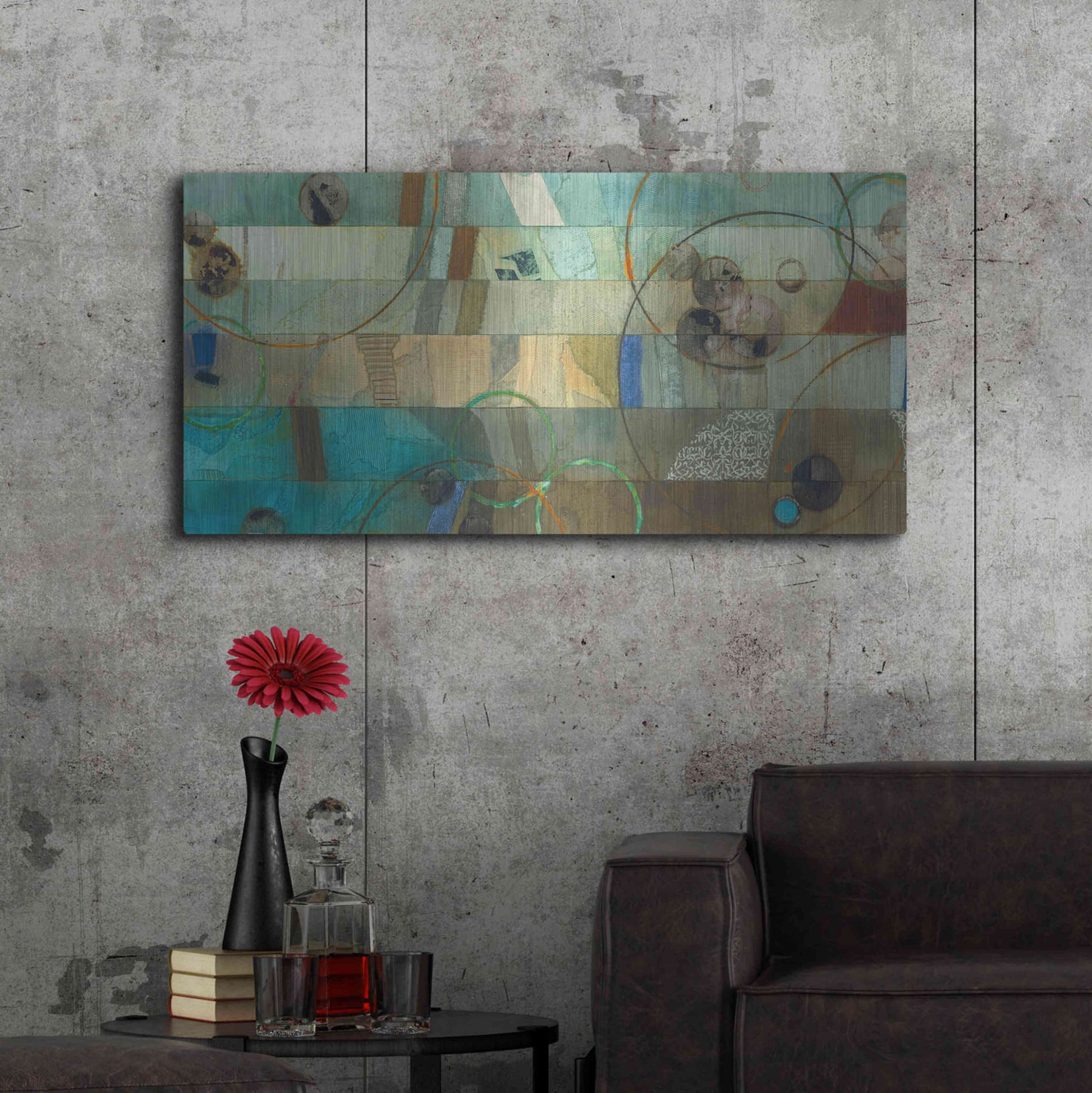 Luxe Metal Art 'Of This World No. 18' by Aleah Koury, Metal Wall Art,48x24