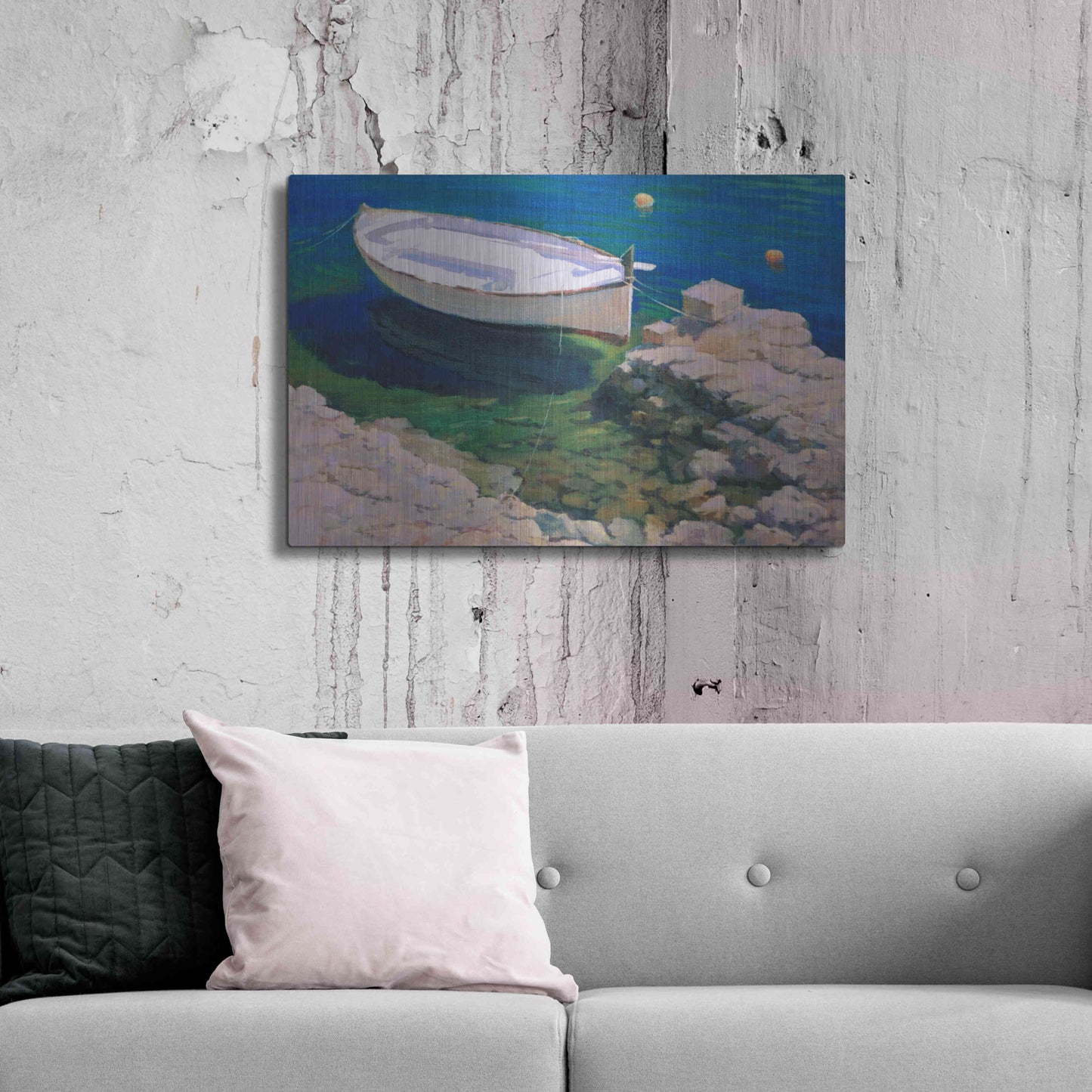 Luxe Metal Art 'Boat' by Alex Hook Krioutchkov, Metal Wall Art,36x24