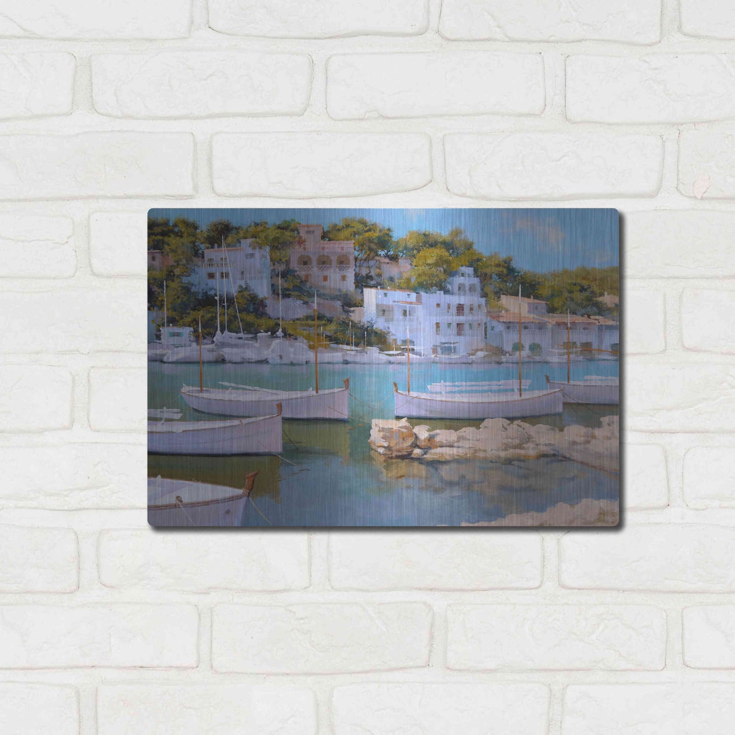 Luxe Metal Art 'Cala Figuera 32' by Alex Hook Krioutchkov, Metal Wall Art,16x12