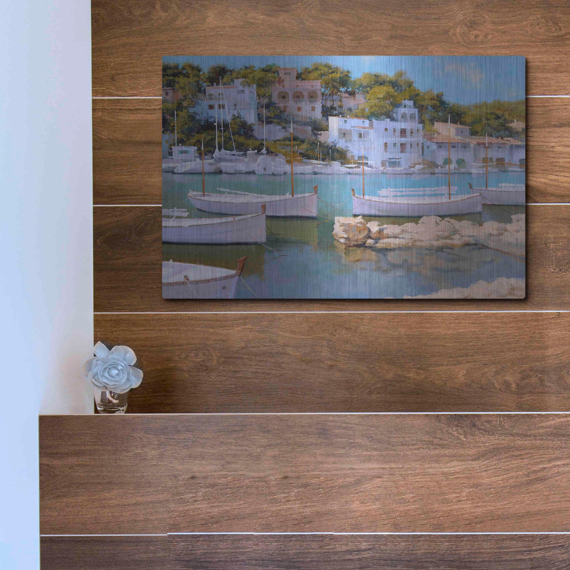 Luxe Metal Art 'Cala Figuera 32' by Alex Hook Krioutchkov, Metal Wall Art,16x12