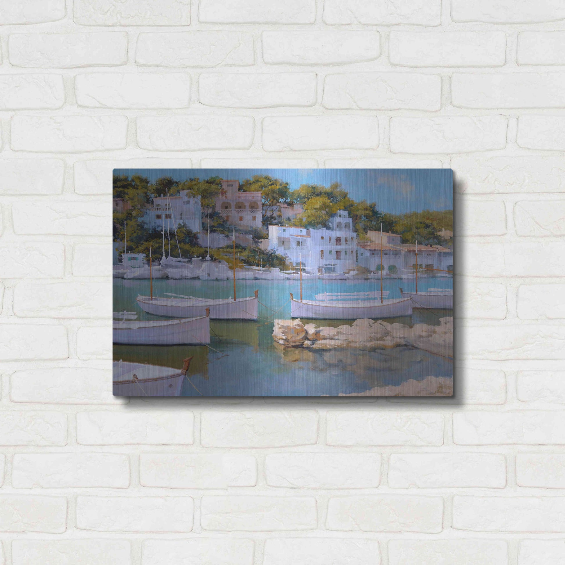 Luxe Metal Art 'Cala Figuera 32' by Alex Hook Krioutchkov, Metal Wall Art,24x16