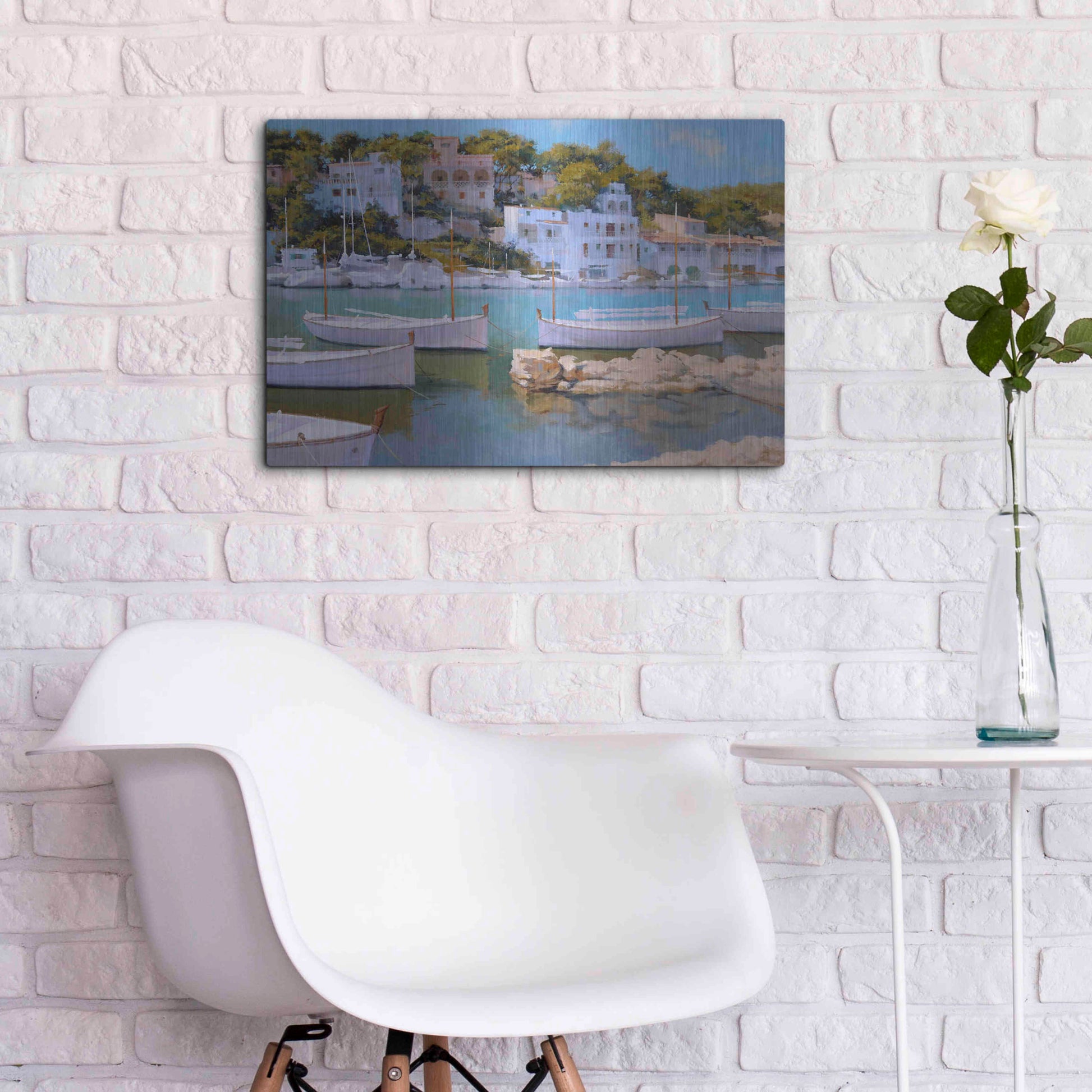 Luxe Metal Art 'Cala Figuera 32' by Alex Hook Krioutchkov, Metal Wall Art,24x16