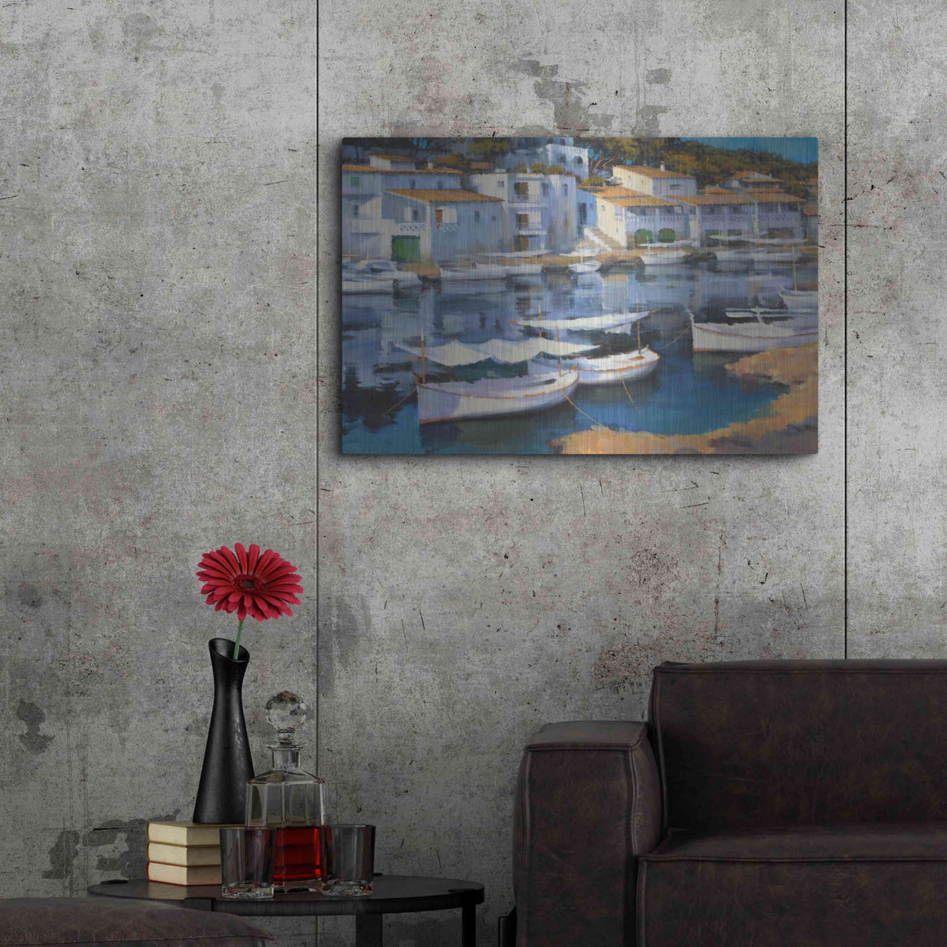 Luxe Metal Art 'Cala Figuera' by Alex Hook Krioutchkov, Metal Wall Art,36x24