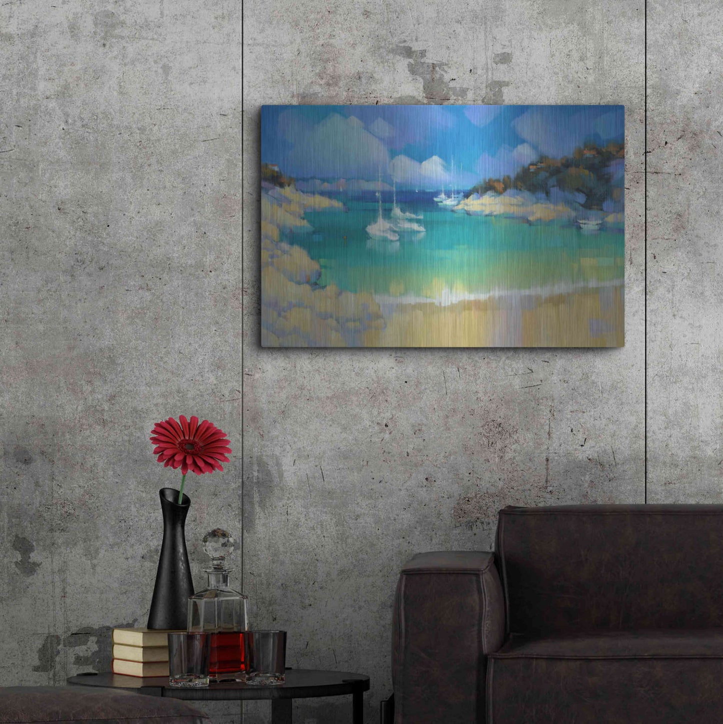 Luxe Metal Art 'Cala Llombards IV' by Alex Hook Krioutchkov, Metal Wall Art,36x24