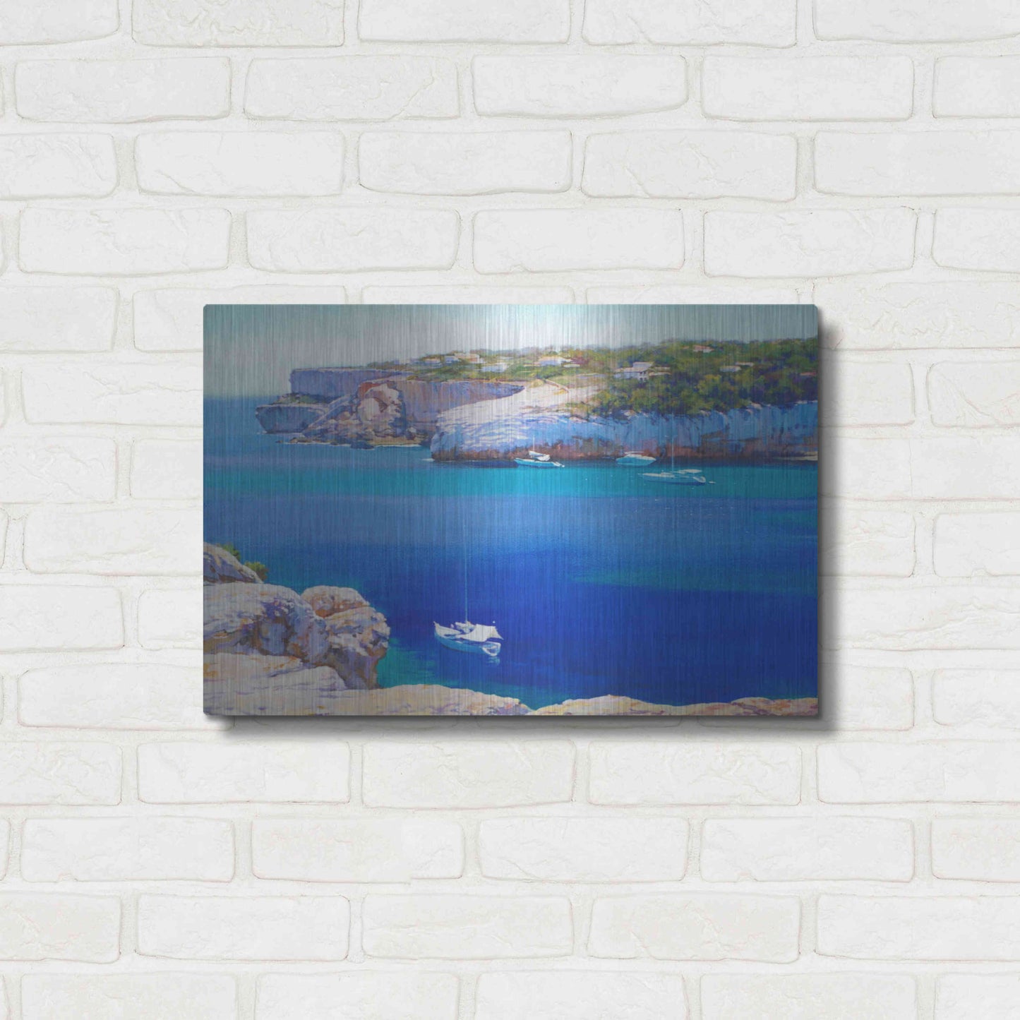 Luxe Metal Art 'Cala Llombards' by Alex Hook Krioutchkov, Metal Wall Art,24x16