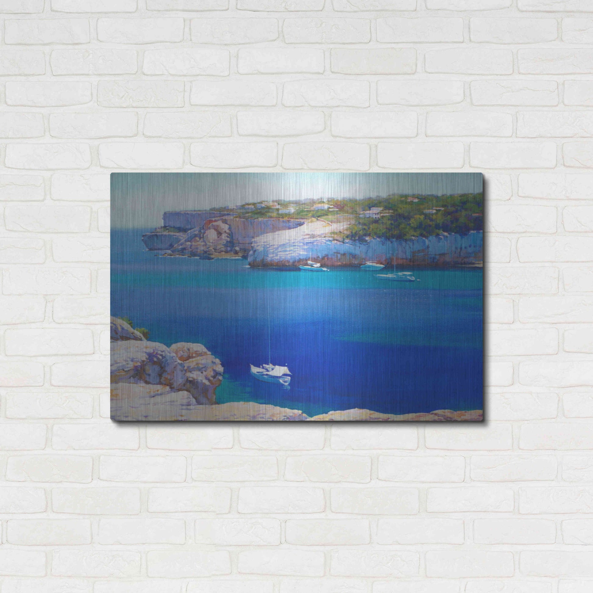 Luxe Metal Art 'Cala Llombards' by Alex Hook Krioutchkov, Metal Wall Art,36x24