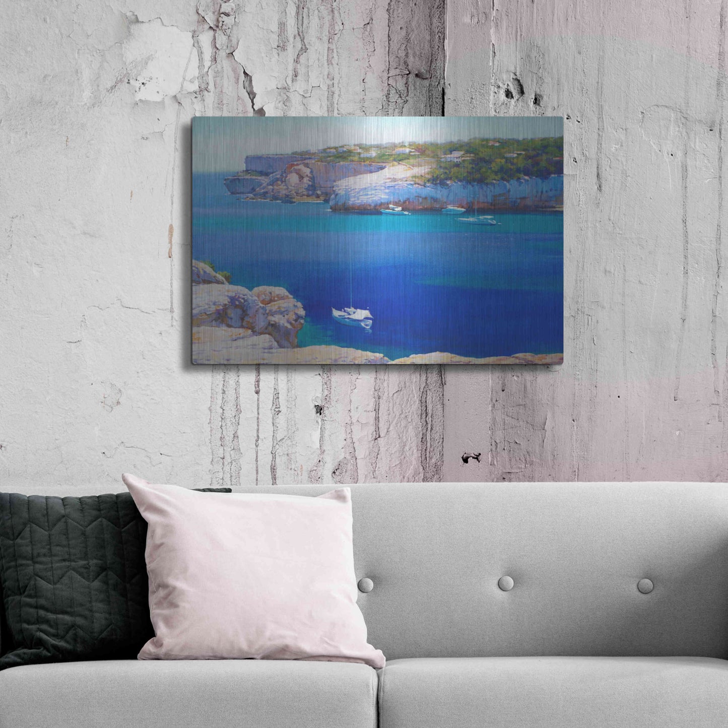 Luxe Metal Art 'Cala Llombards' by Alex Hook Krioutchkov, Metal Wall Art,36x24