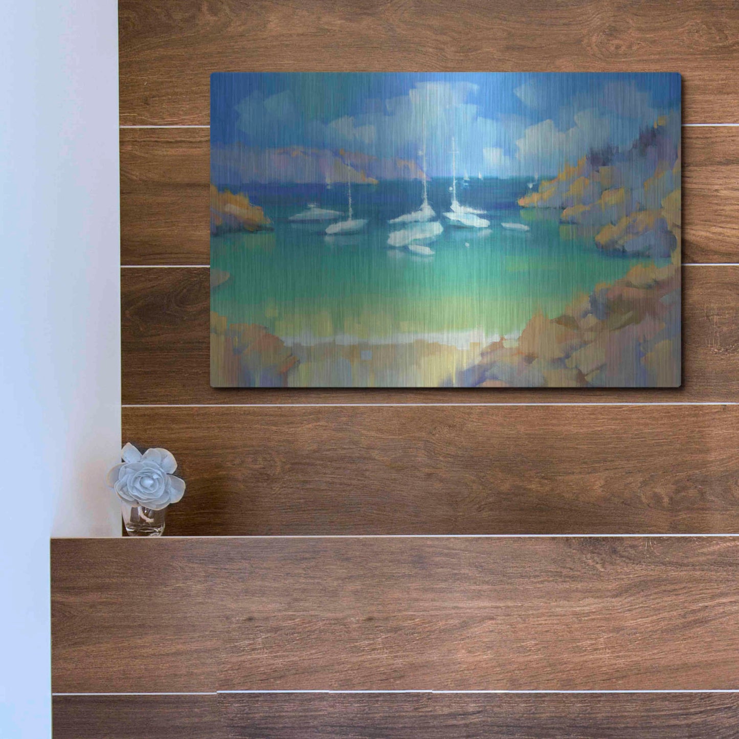 Luxe Metal Art 'Cala Llombards VI' by Alex Hook Krioutchkov, Metal Wall Art,16x12