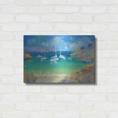 Luxe Metal Art 'Cala Llombards VI' by Alex Hook Krioutchkov, Metal Wall Art,24x16