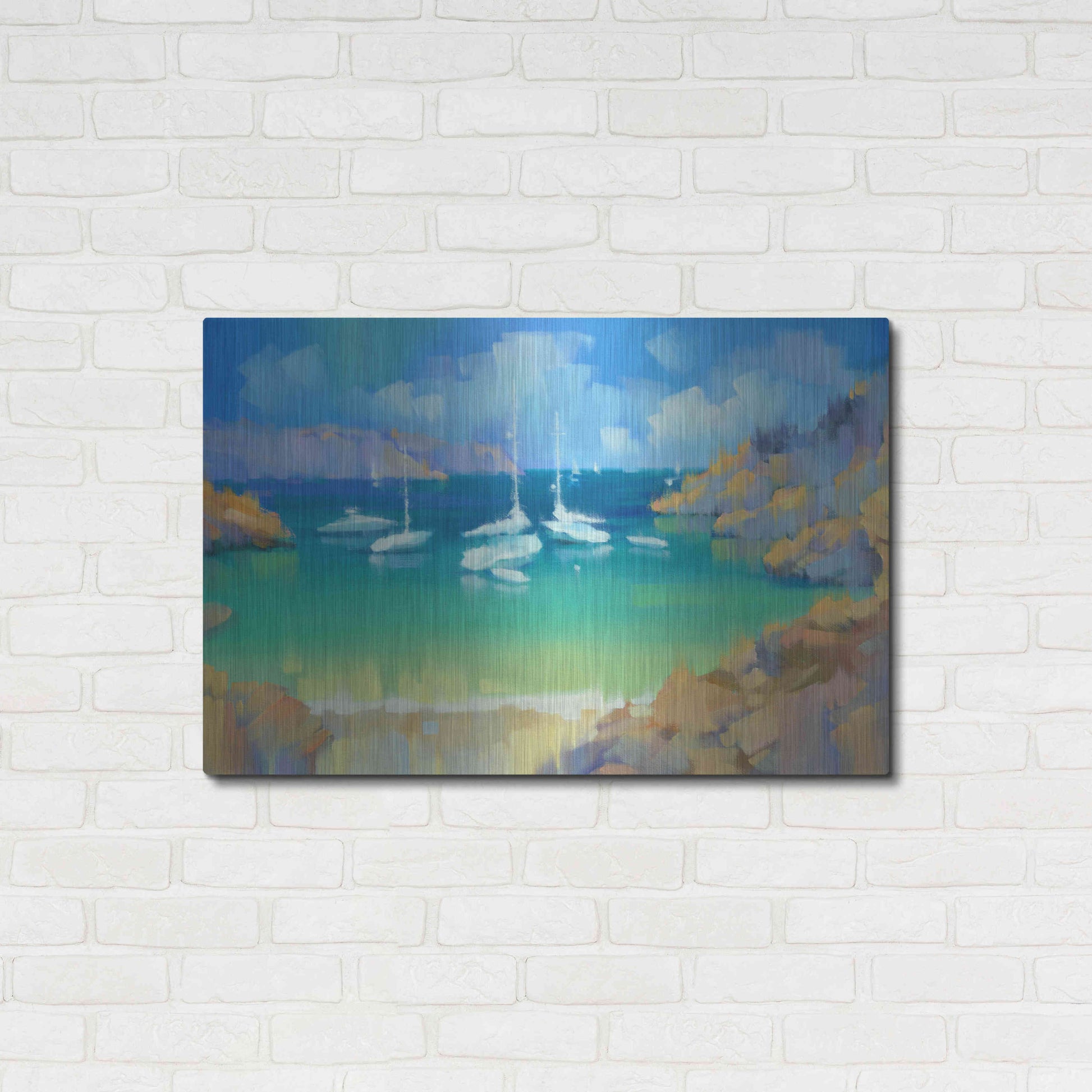 Luxe Metal Art 'Cala Llombards VI' by Alex Hook Krioutchkov, Metal Wall Art,36x24