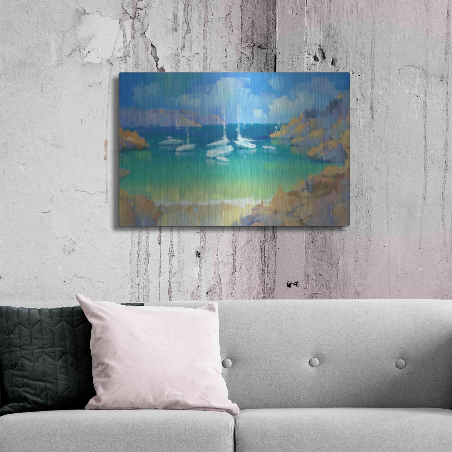 Luxe Metal Art 'Cala Llombards VI' by Alex Hook Krioutchkov, Metal Wall Art,36x24