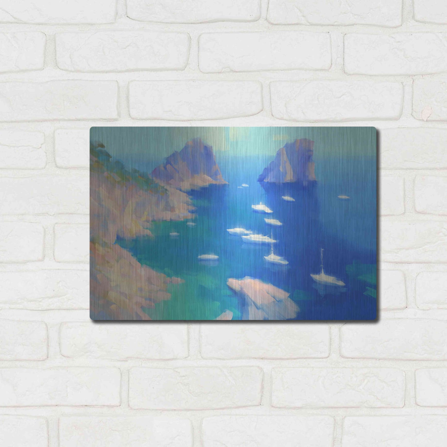 Luxe Metal Art 'Capri II' by Alex Hook Krioutchkov, Metal Wall Art,16x12