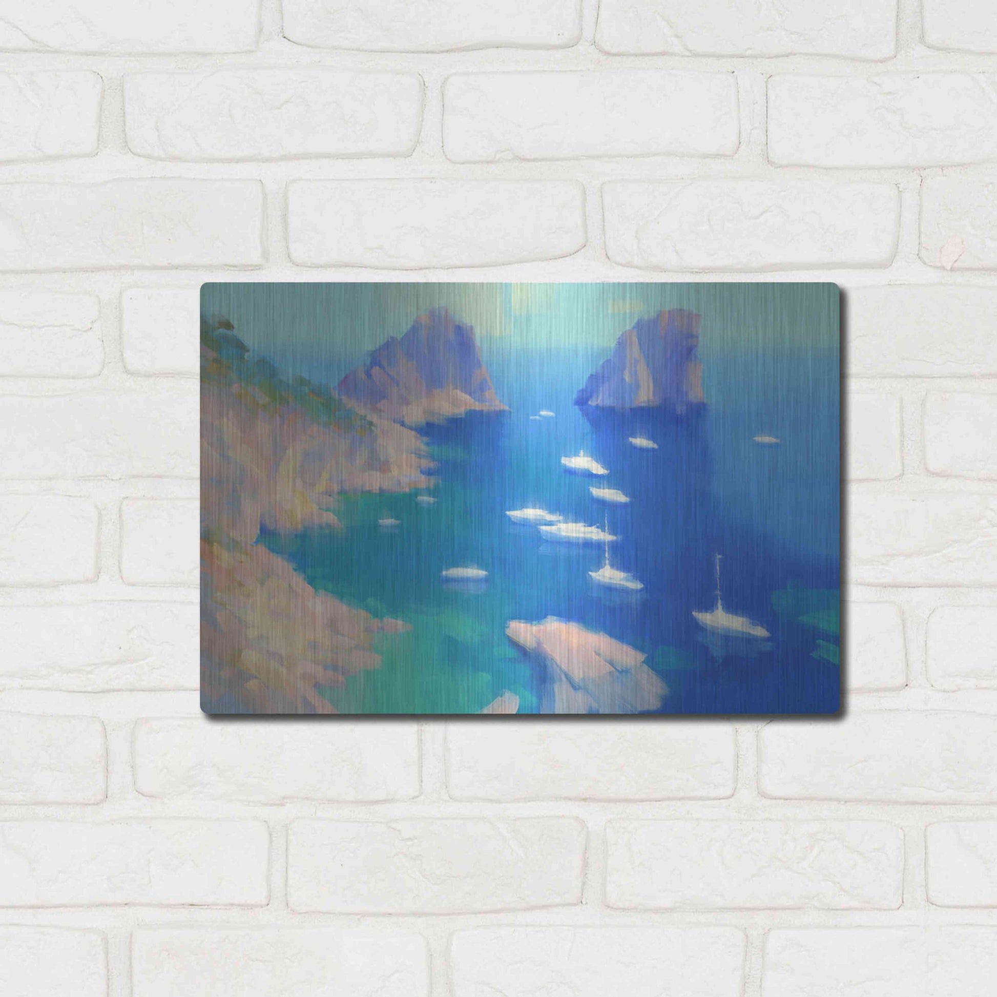 Luxe Metal Art 'Capri II' by Alex Hook Krioutchkov, Metal Wall Art,16x12